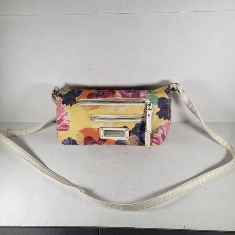 Relic Yellow Canvas Floral Compact Crossbody Bag
